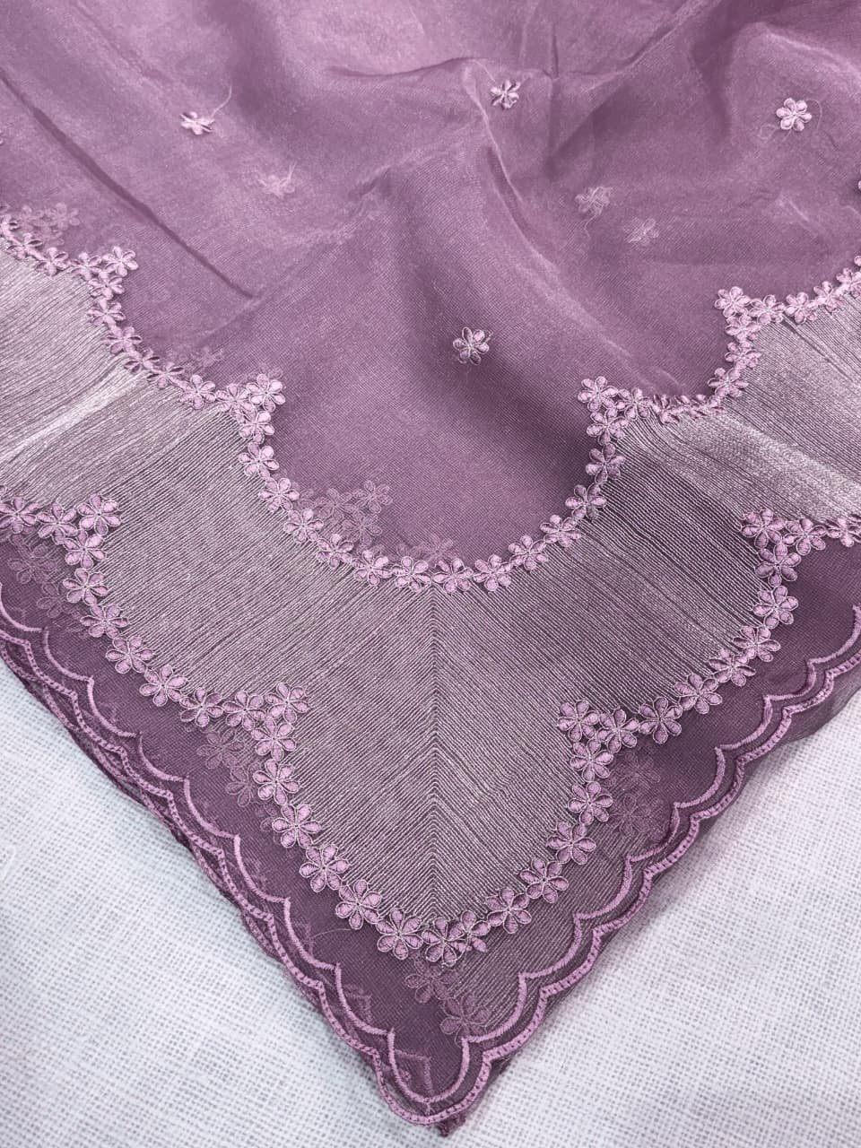 Party wear Organza Embroidery Sarees - Image 9