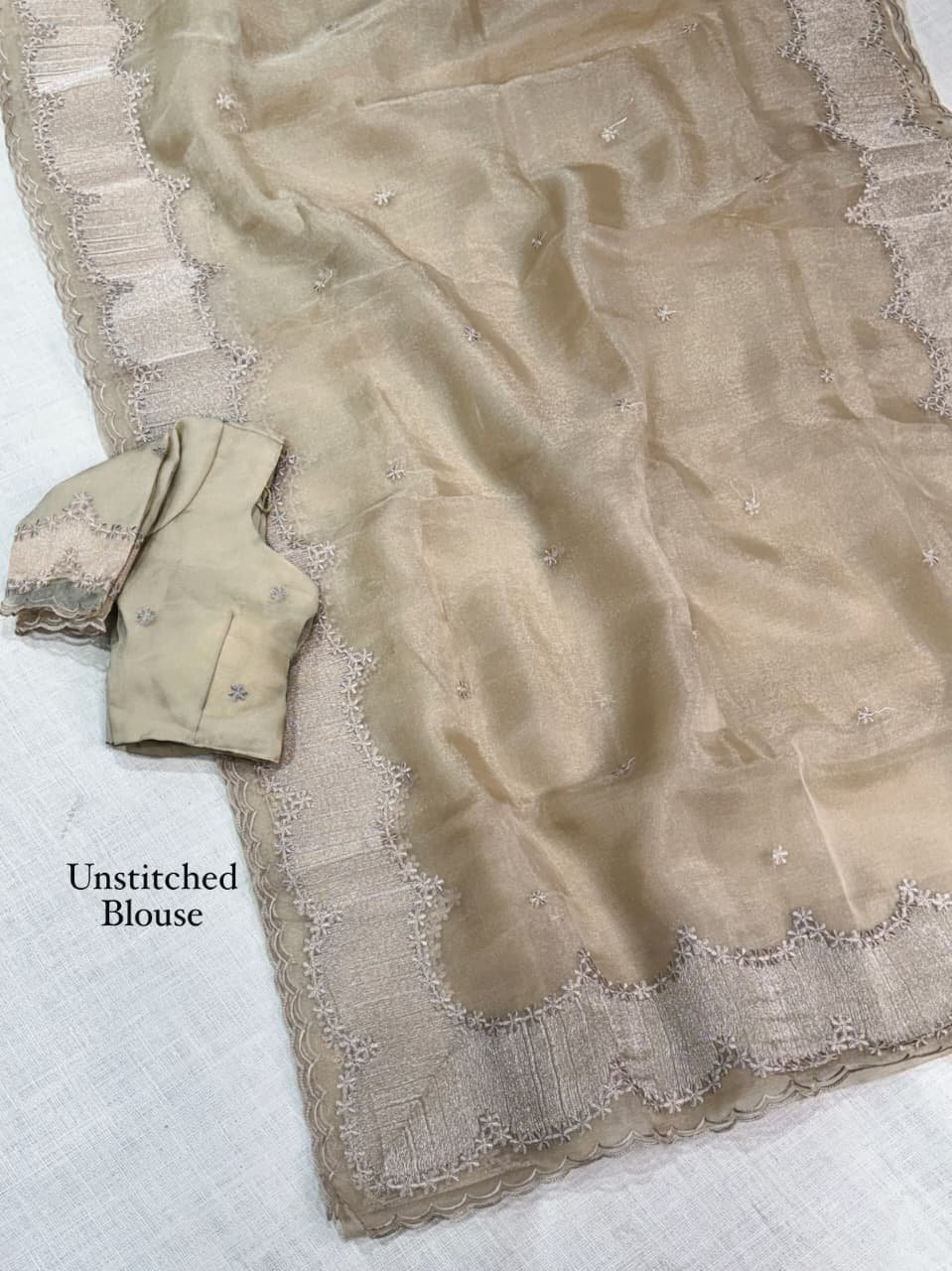 Party wear Organza Embroidery Sarees - Image 10