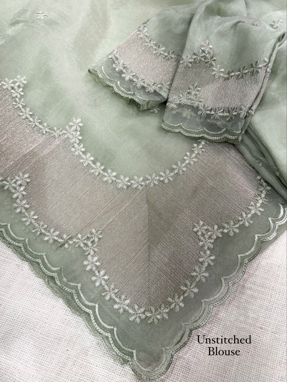 Party wear Organza Embroidery Sarees - Image 6
