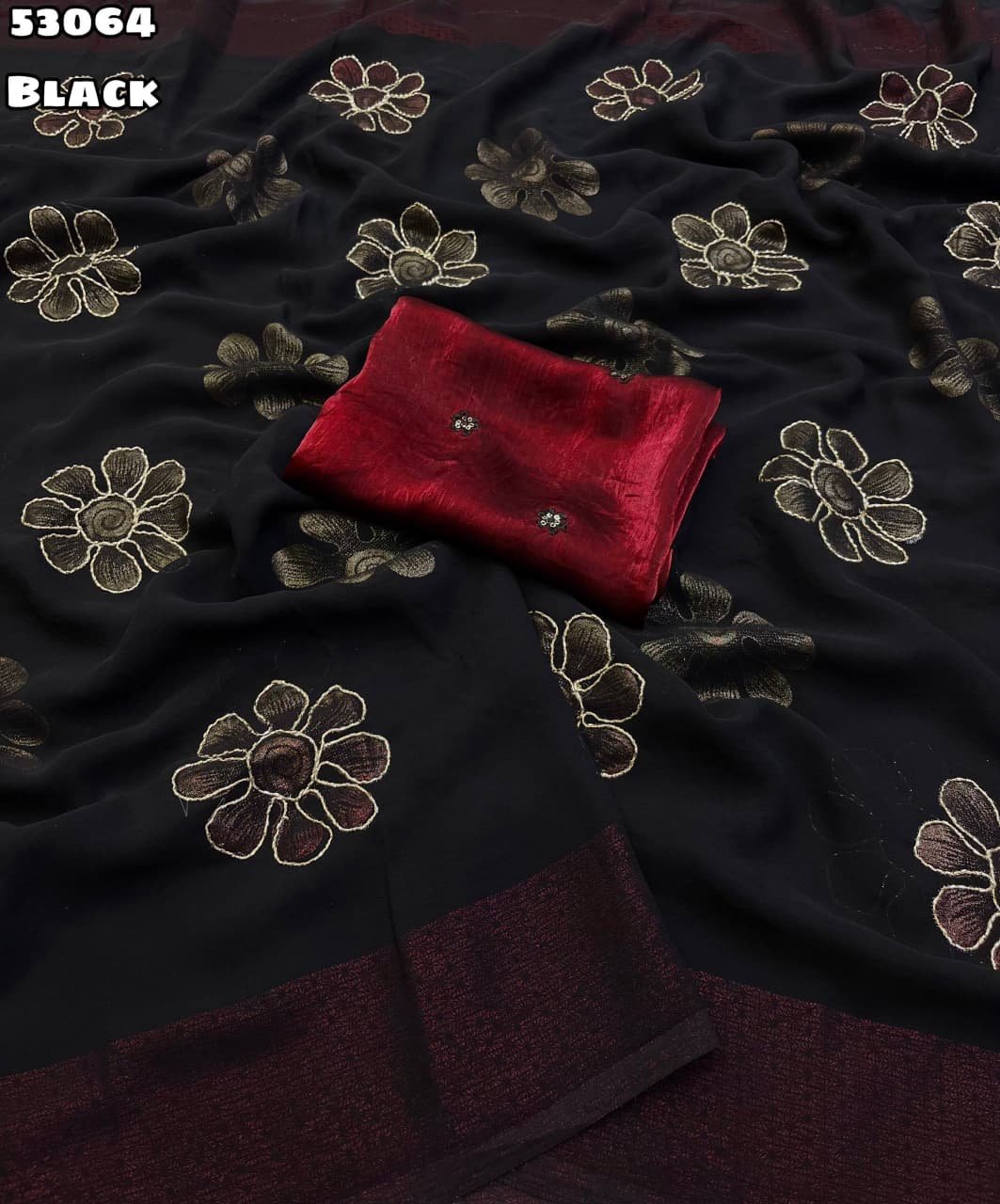 Black Faux Georgette - Image 5