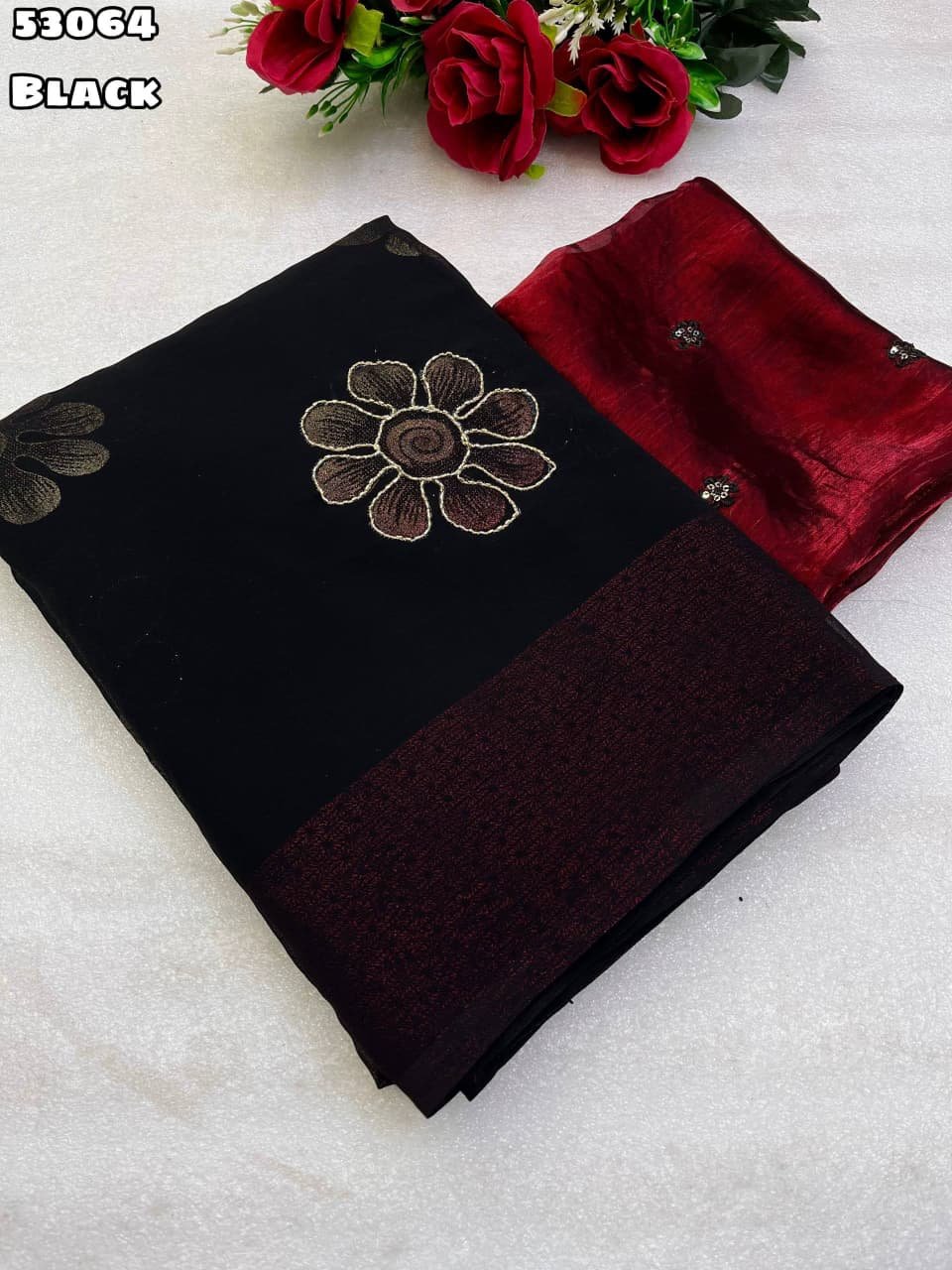 Black Faux Georgette - Image 2