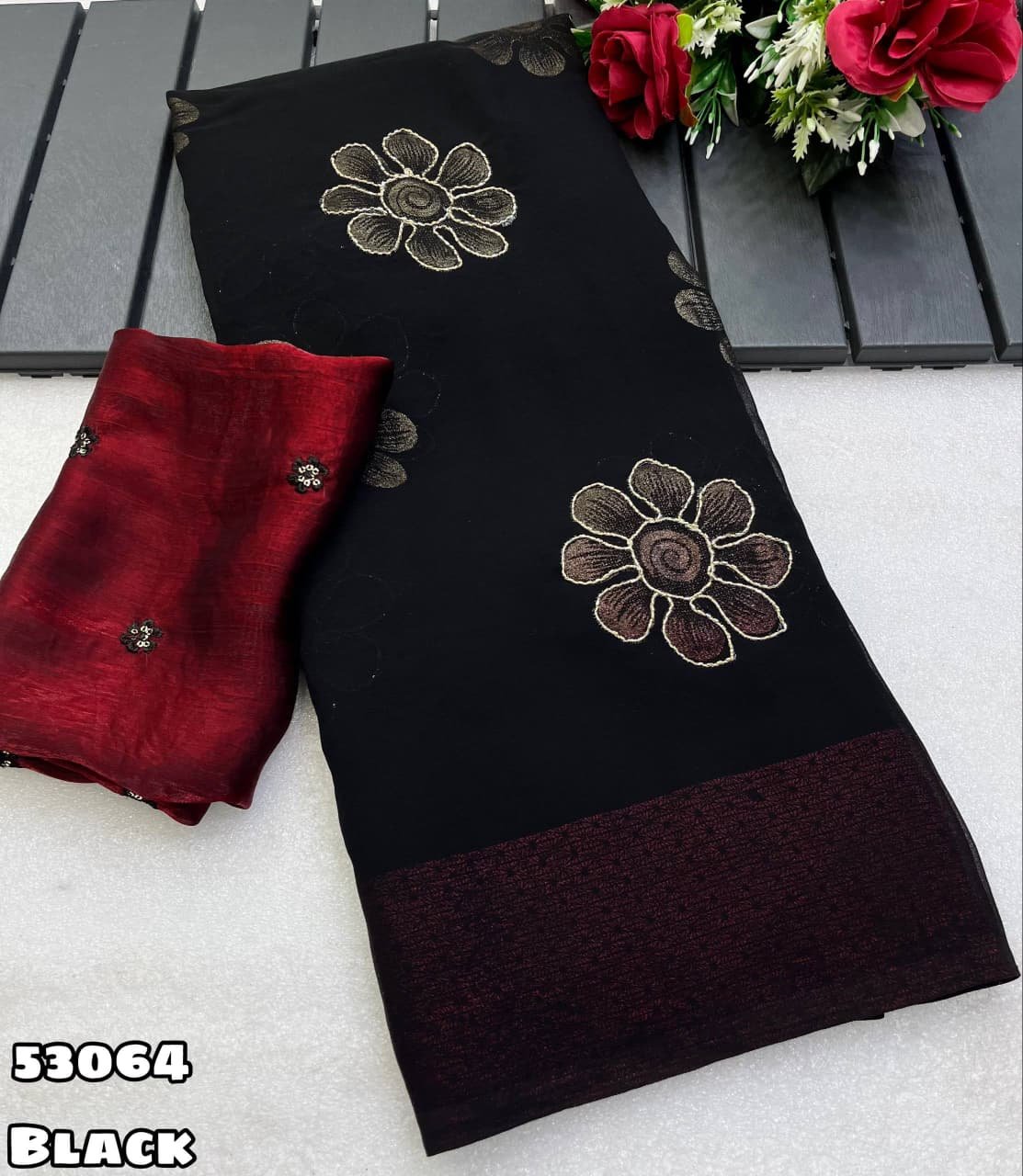 Black Faux Georgette - Image 3